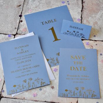 Gold Foil Floral Wedding Invitation, 4 of 4