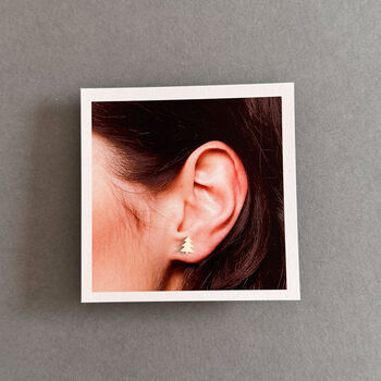 Merry Christmas Sterling Silver Tree Earrings, 3 of 11