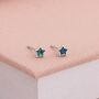 4mm Sterling Silver Abalone Star Stud Earrings, thumbnail 1 of 5