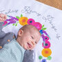 Personalised Floral Baby Milestone Blanket, thumbnail 4 of 9
