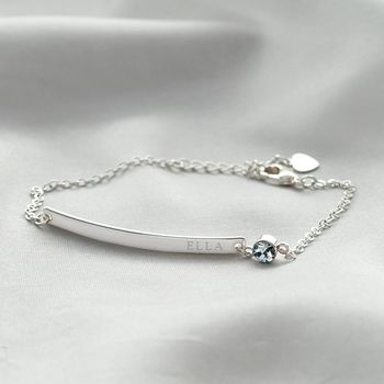 Personalised Colette Bar And Birthstone Bracelet, 3 of 12