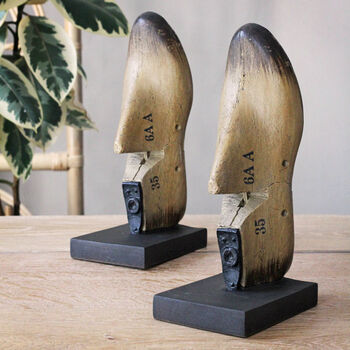 Set Of Vintage Style Shoe Stretcher Bookends, 5 of 5