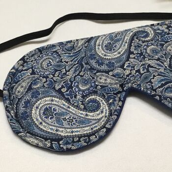 Cotton Eye Mask In Liberty Of London Blue Paisely, 3 of 3