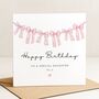 Personalised Pink Bow Birthday Card For Daughter, thumbnail 1 of 7
