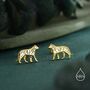 Sterling Silver Tiny Tiger Stud Earrings, thumbnail 4 of 12