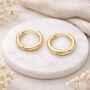 Chunky Gold Plated Sterling Silver Hinged Huggie Hoop Earrings – 20mm, thumbnail 1 of 4