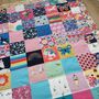 Baby Clothes Memory Quilted Blanket, 1st Birthday Milestone Keepsake Gift, thumbnail 11 of 12