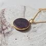 'The Circle' Ruby July Birthstone Necklace, Gold Plated, thumbnail 3 of 7