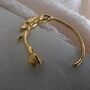 18 K Gold Silver Sculptural Cuff Bracelet Floral Waterproof Open Bangle, thumbnail 4 of 13