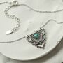 Sterling Silver Turquoise Triangle Necklace, thumbnail 4 of 6
