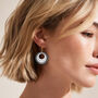 White And Black Circular Earrings, thumbnail 2 of 6