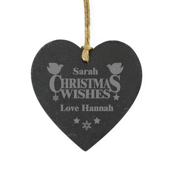 Personalised Christmas Wishes Slate Decoration, 2 of 2