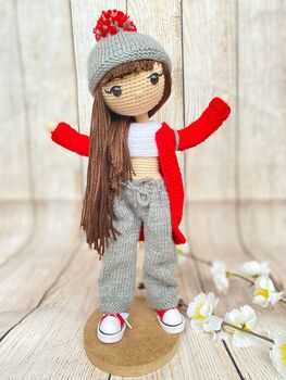 Posable Handmade Crochet Doll For Kids And Adults, 3 of 12