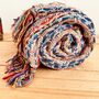 Hand Loomed Recycled Soft Rainbow Blanket Sofa Throw, thumbnail 10 of 12