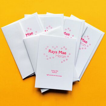 'The Raya' Personalised Letterpress Baby Cards, 2 of 5