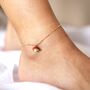 Pearl And Enamel Toadstool Anklet In Gold, thumbnail 1 of 6