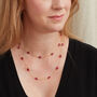 Ruby Pebble Gold Plated Silver Long Chain Necklace, thumbnail 3 of 11