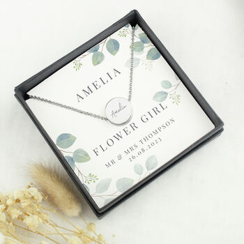 Personalised Wedding Thank You Botanical Necklace, 3 of 3