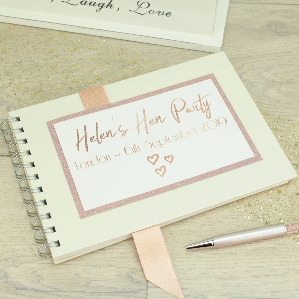 Personalised Rose Gold Hen Party Memory Guest Book By Dreams To Reality