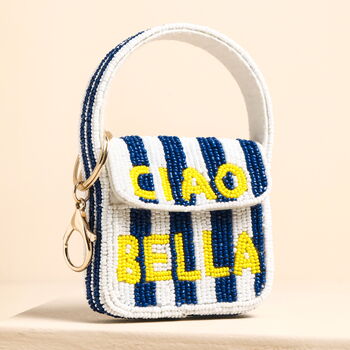 Beaded Ciao Bella Mini Handbag Keyring And Bag Charm, 2 of 5