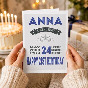 Personalised Special Date 21st Birthday Card, 2 of 6