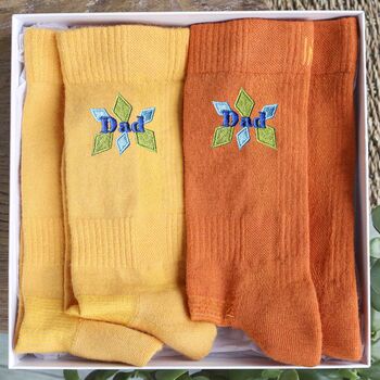 Personalised Name Merino Walking Socks Gift Set For Dad, 2 of 7