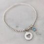 Sterling Silver Heart And Birthstone Bracelet, thumbnail 5 of 9