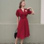 Ruby Dress In Palace Blue Vintage 1940s Style, thumbnail 3 of 3