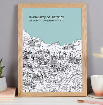 Personalised Warwick Graduation Gift Print, 8 of 9