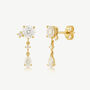 Gold Or Silver Women's Dainty Cluster Drop Stud Earrings, thumbnail 3 of 6