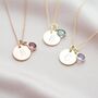 Personalised Sterling Initial Birthstone Necklace, thumbnail 2 of 12