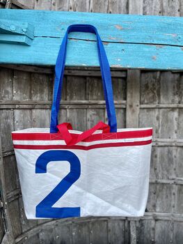 Gennaker Upcycled Sailcloth Two Handle Bag, 3 of 5