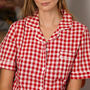 Personalised Women’s Pure Cotton Pyjama Set – Red Gingham, thumbnail 2 of 11