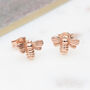 Mini 18ct Gold Plated Bee Stud Earrings, thumbnail 4 of 9
