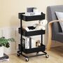 Three Tier Storage Trolley Rolling Utility Cart Shelves, thumbnail 1 of 12