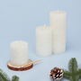 G Decor Adeline White Pearl Textured Pillar Candle, thumbnail 1 of 6