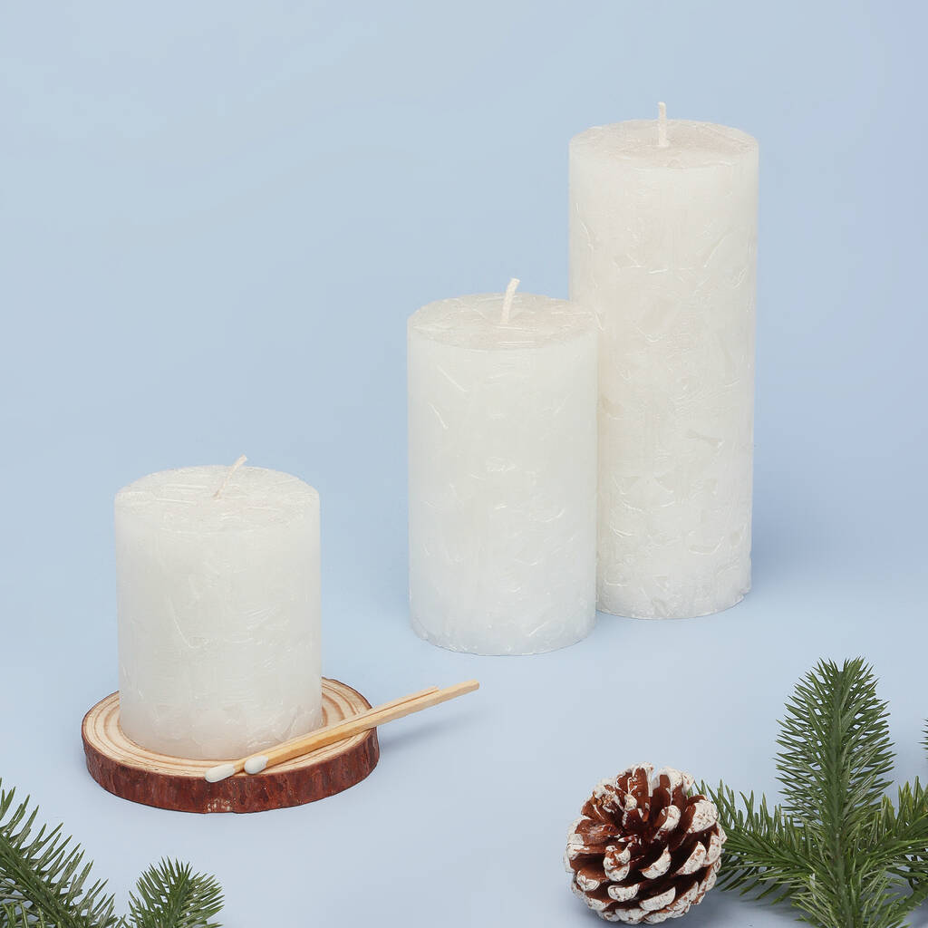 G Decor Adeline White Pearl Textured Pillar Candle, 1 of 6
