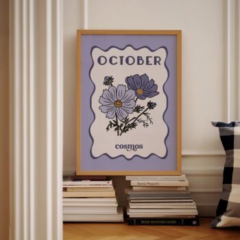 Birth Month Flower Print October Cosmos, 2 of 4