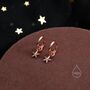 Starfish Huggie Hoop Earrings In Sterling Silver, thumbnail 5 of 9
