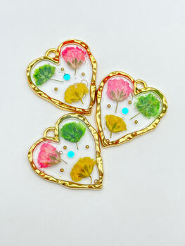 Heart Necklace With Colourful Gypsophila Flowers, 2 of 9