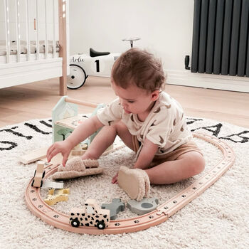 Personalised Wooden Train Set Toy And Keepsake Box, 2 of 7
