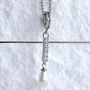 925 Sterling Silver Pearl Drop Charm With Zircon Elegant Gift For Women And Special Occasions Gift, thumbnail 2 of 8