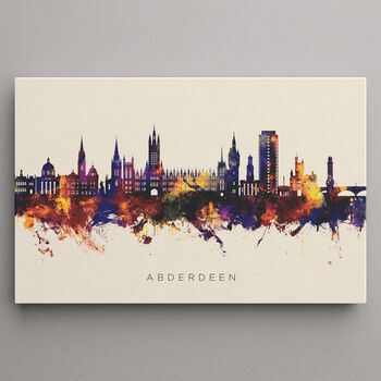 Aberdeen Skyline Cityscape Vintage Art Print, 6 of 12