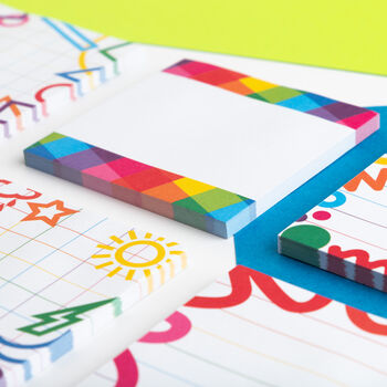 Rainbow Checks Sticky Notes Pad, 7 of 7
