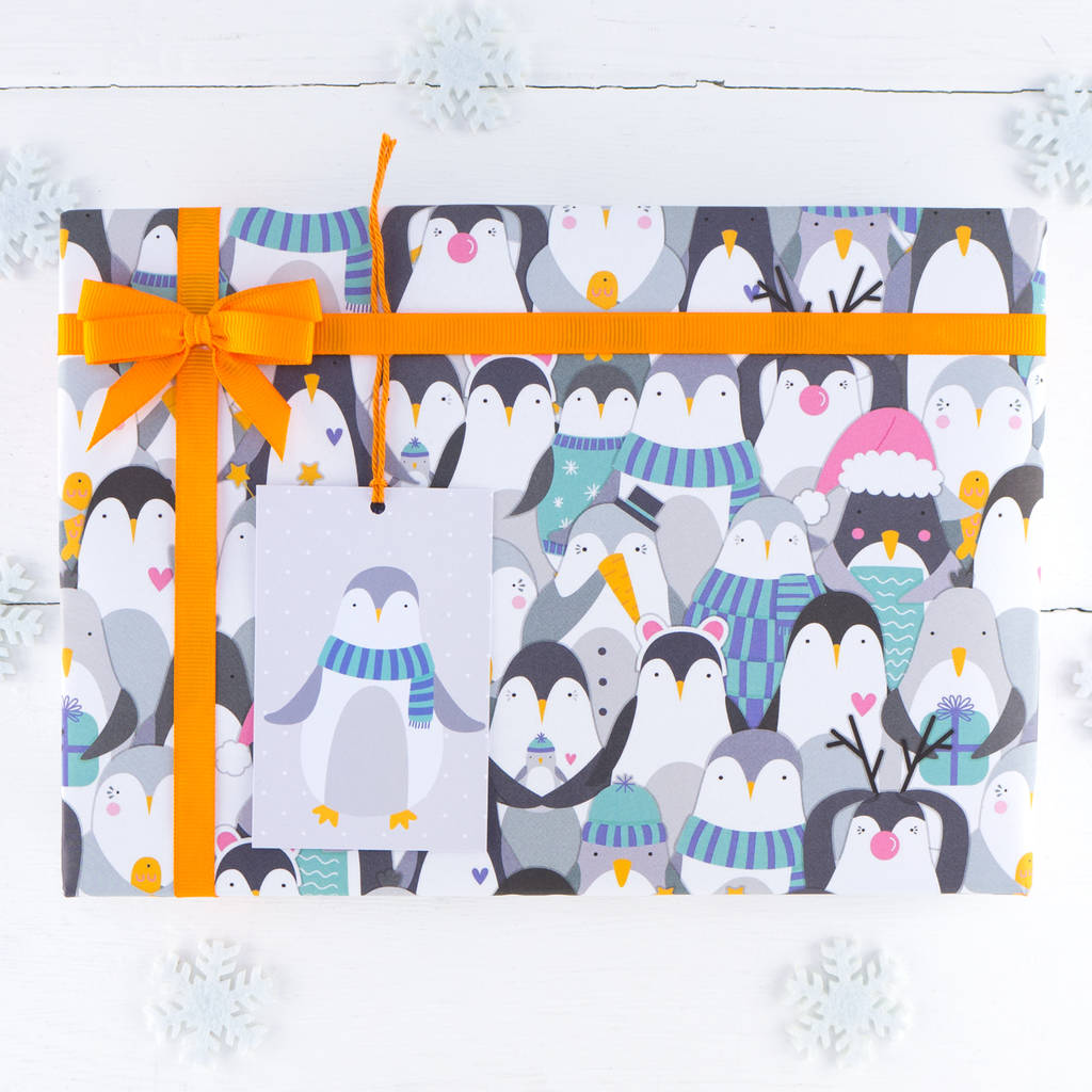 Penguin Christmas Wrapping Paper 