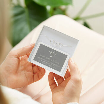 40th Birthday Sterling Silver Four Ring Bracelet, 3 of 4