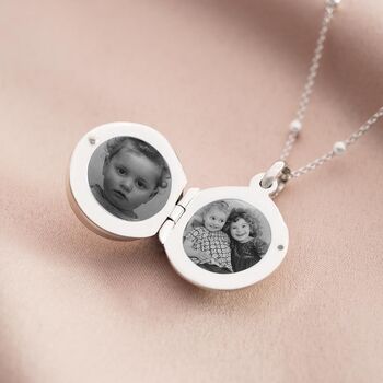 Mother Of Pearl Name And Date Personalised Locket, 5 of 12