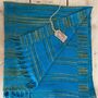 Soft Blanket Sea Blue Green Yellow Stripe Sofa Throw, thumbnail 5 of 9