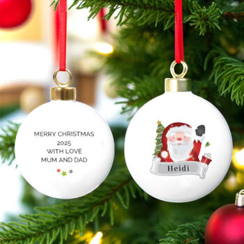 Santa Bauble With Name And Message, 2 of 3