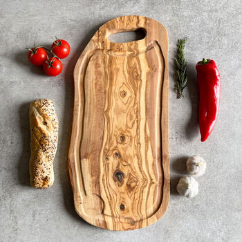 Olive Wood Carving Board With Jus Groove Two Sizes, 3 of 7